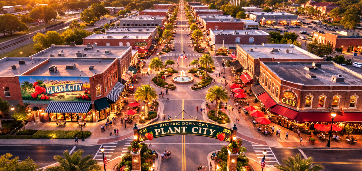 Historic Downtown Plant City district near Horizon Dental Designs